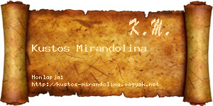 Kustos Mirandolina névjegykártya